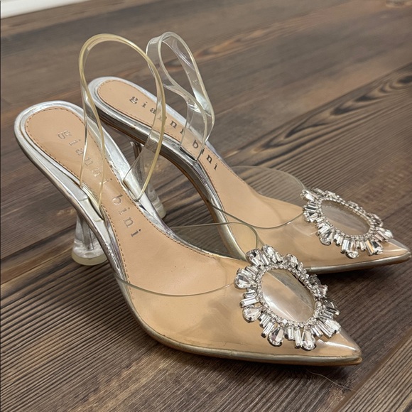 Gianni Bini Clear and Silver Embellished Heels never worn - Picture 2 of 3